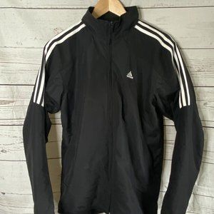 Vintage 2000's Adidas Nylon Jacket In Retro Black And White.  Lined.